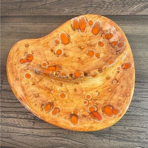 vintage mid-century modern (MCM) drip glaze ceramic ashtray.  art deco